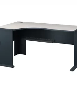 Bush Business Furniture Series A Left Corner Desk in Slate and White Spectrum