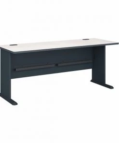 Bush Business Furniture Series A 72W Desk in Slate and White Spectrum