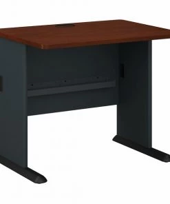 Bush Business Furniture Series A 36W Desk in Hansen Cherry and Galaxy
