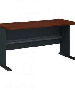 Bush Business Furniture Series A 60W Desk in Hansen Cherry and Galaxy
