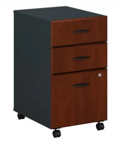 Bush Business Furniture Series A 3 Drawer Mobile File Cabinet in Hansen Cherry and Galaxy