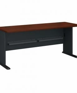 Bush Business Furniture Series A 72W Desk in Hansen Cherry and Galaxy