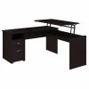 Bush Furniture Cabot 60W 3 Position L Shaped Sit to Stand Desk in Espresso Oak