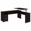 Bush Furniture Cabot 72W 3 Position L Shaped Sit to Stand Desk in Espresso Oak