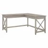 Bush Furniture Key West 60W L Shaped Desk in Washed Gray