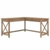 Bush Furniture Key West 60W L Shaped Desk in Reclaimed Pine