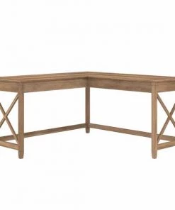 Bush Furniture Key West 60W L Shaped Desk in Reclaimed Pine