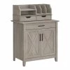 Bush Furniture Key West Secretary Desk W/ Storage and Desktop Organizers, Washed Gray