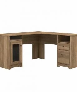 Bush Furniture Cabot 60W L Shaped Computer Desk in Reclaimed Pine