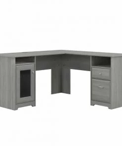 Bush Furniture Cabot 60W L Shaped Computer Desk in Modern Gray