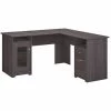 Bush Furniture Cabot 60W L Shaped Computer Desk in Heather Gray