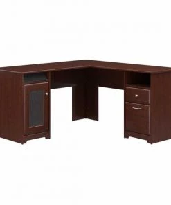 Bush Furniture Cabot 60W L Shaped Computer Desk in Harvest Cherry