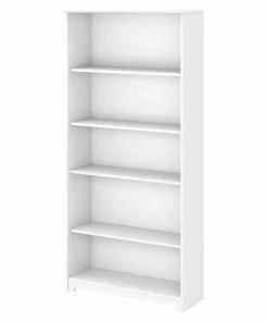 Bush Furniture Cabot Tall 5 Shelf Bookcase in White