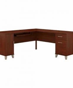 Bush Furniture Somerset 72W L Shaped Desk W/ Storage in Hansen Cherry