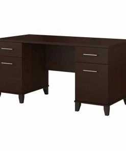 Bush Furniture Somerset 60W Office Desk W/ Drawers in Mocha Cherry