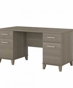 Bush Furniture Somerset 60W Office Desk W/ Drawers in Ash Gray