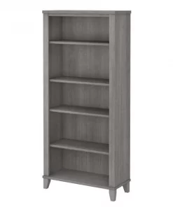 Bush Furniture Somerset Tall 5 Shelf Bookcase in Platinum Gray