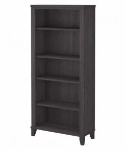 Bush Furniture Somerset Tall 5 Shelf Bookcase in Storm Gray