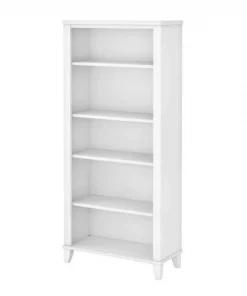 Bush Furniture Somerset Tall 5 Shelf Bookcase in White