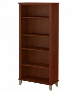 Bush Furniture Somerset Tall 5 Shelf Bookcase in Hansen Cherry