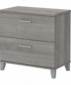 Bush Furniture Somerset 2 Drawer Lateral File Cabinet in Platinum Gray