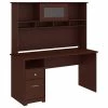 Bush Furniture Cabot 60W Computer Desk W/ Hutch and Drawers in Harvest Cherry