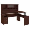 Bush Furniture Cabot 72W 3 Position L Shaped Sit to Stand Desk W/ Hutch, Harvest Cherry