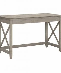 Bush Furniture Key West 48W Writing Desk in Washed Gray