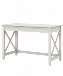 Bush Furniture Key West 48W Writing Desk in Linen White Oak