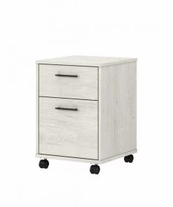 Bush Furniture Key West 2 Drawer Mobile File Cabinet in Linen White Oak