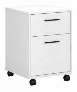 Bush Furniture Key West 2 Drawer Mobile File Cabinet in Pure White Oak