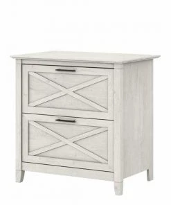 Bush Furniture Key West 2 Drawer Lateral File Cabinet in Linen White Oak