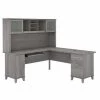 Bush Furniture Somerset 72W L Shaped Desk W/ Hutch in Platinum Gray