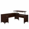 Bush Furniture Somerset 72W 3 Position Sit to Stand L Shaped Desk in Mocha Cherry