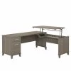 Bush Furniture Somerset 72W 3 Position Sit to Stand L Shaped Desk in Ash Gray