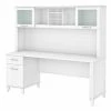 Bush Furniture Somerset 72W Office Desk W/ Drawers and Hutch in White