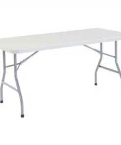 National Public Seating Interion® Plastic Folding Table, 30" x 60", White