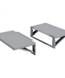 Global Equipment Side Shelf Kit For Computer Cabinet, Dark Gray, Set Of 2