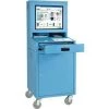 Global Equipment Mobile Security LCD Computer Cabinet Enclosure, Blue, Assembled