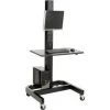 Global Equipment Orbit Mobile Computer Cart with VESA Mount, Black