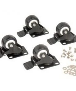 Global Equipment 2" Swivel Locking Caster Kit, For Network Data Rack Enclosure Cabinet