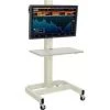 Global Equipment LCD/Plasma Mobile Workstation with Power Outlet, Beige