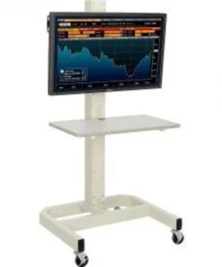 Global Equipment Orbit Mobile LCD/Plasma Cart with Power Outlets, Beige