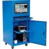 Global Equipment Deluxe Mobile Security Computer Cabinet, Blue, Assembled
