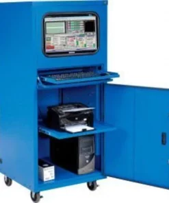 Global Equipment Deluxe Mobile Security Computer Cabinet, Blue, Assembled