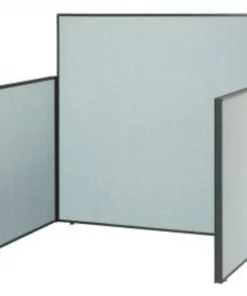 Global Equipment Interion Pre-Configured Office Cubicle - 4'W x 4'D x 60"H - Starter Kit - Blue