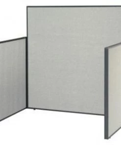 Global Equipment Interion Pre-Configured Call Center Cubicle Starter Kit, Gray, 60"W x 48"D