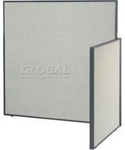 Global Equipment Interion Pre-Configured Office Cubicle - 5'W x 4'D x 60"H - Add-On Kit - Gray