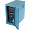 Global Equipment Security Computer CPU Enclosed Cabinet Side Car, Blue