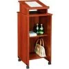 Global Equipment Interion Mobile Podium / Lectern in Mahogany Finish